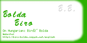 bolda biro business card
